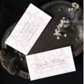 Blush Pink Subtile Damask Visitenkarte