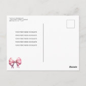 Blush Pink Sweet Litthes Girl Baby Dusche Postkarte (Rückseite)