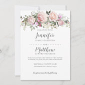 Blush Pink Sweetheart Rose Bouquet Wedding Einladung (Vorderseite)