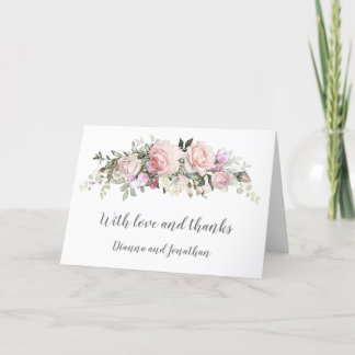 Blush Pink Sweetheart Rose Hochzeit Vielen Dank Feiertagskarte