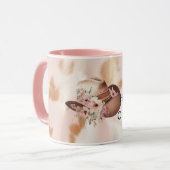 Blush Pink Tan Southwest Cowgirl Cowhide Hat Tasse (Vorderseite Links)