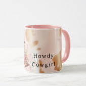 Blush Pink Tan Southwest Cowgirl Cowhide Stiefel Tasse (VorderseiteRechts)