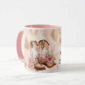 Blush Pink Tan Southwest Cowgirl Cowhide Stiefel Tasse (Vorderseite Links)
