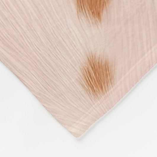 Blush Pink Tan Südwest Imitats Cowgirl Cowhide Fleecedecke (Ecke)