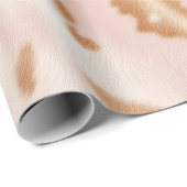 Blush Pink Tan Südwest Imitats Cowgirl Cowhide Geschenkpapier (Rolleneckpunkt)