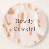 Blush Pink Tan Südwest Imitats Cowgirl Cowhide Getränkeuntersetzer (Vorne)
