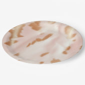 Blush Pink Tan Südwest Imitats Cowgirl Cowhide Pappteller (Schrägansicht)