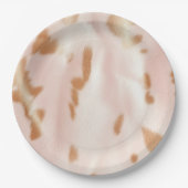 Blush Pink Tan Südwest Imitats Cowgirl Cowhide Pappteller (Vorderseite)