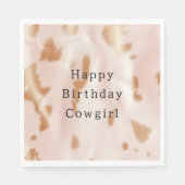 Blush Pink Tan Südwest Imitats Cowgirl Cowhide Serviette (Vorderseite)