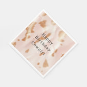 Blush Pink Tan Südwest Imitats Cowgirl Cowhide Serviette (Ecke)