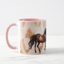 Blush Pink Tan Südwest Imitats Cowgirl Cowhide Tasse