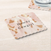 Blush Pink Tan Südwest Imitats Cowgirl Cowhide Untersetzer (angewinkelt)