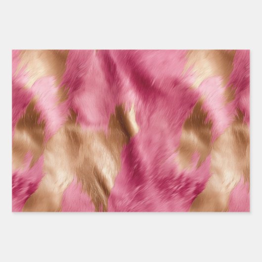 Blush Pink Tan Südwest Imitats Cowhid Geschenkpapier Set (Vorderseite 2)