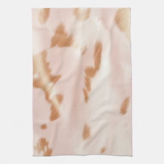 Blush Pink Tan Südwest Imitats Cowhid Geschirrtuch (Vertikal)