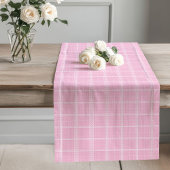Blush Pink Tartan Runner Modernes Dinner Table Set Großer Tischläufer