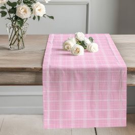 Blush Pink Tartan Runner Modernes Dinner Table Set Großer Tischläufer