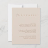 Blush Pink & Taupe Wedding Details Umschließkarte Einladung (Vorderseite)