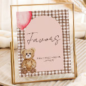 Blush Pink Teddy Bär Gefallen Tischsignatur Poster