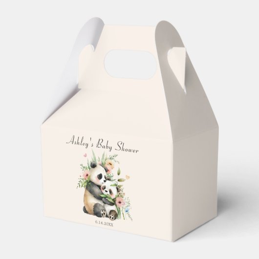 Blush Pink Teddy Bear Baby Girl Dusche Geschenkschachtel (Rückseite)