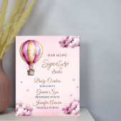 Blush Pink Teddy Starry Night Baby Dusche Bar Menu Poster