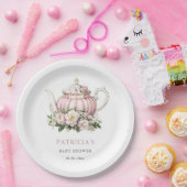 Blush Pink Tee Party Girl Babydusche Pappteller (Party)