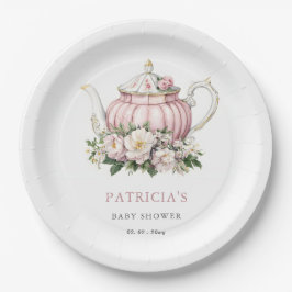 Blush Pink Tee Party Girl Babydusche Pappteller