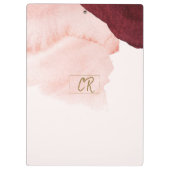 Blush Pink Terra Cotta Abstrakt Mit Monogramm Klemmbrett (Rückseite)