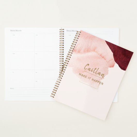 Blush Pink Terra Cotta Abstrakt Mit Monogramm Planer (Anzeige)