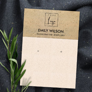 BLUSH PINK TERRACOTTA TEXTURE LOGO EARRING DISPLAP VISITENKARTE