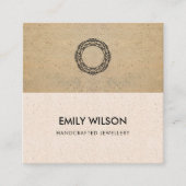 BLUSH PINK TERRACOTTA TEXTURE LOGO QR CODE QUADRATISCHE VISITENKARTE (Vorderseite)