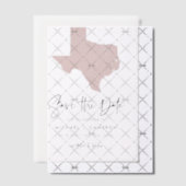 Blush Pink Texas Karte Save the Date Minimalistisc Pergament Einladungen (Versetzt (Einladung))