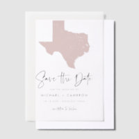 Blush Pink Texas Karte Save the Date Minimalistisc