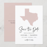 Blush Pink Texas Map Modernes Minimalistisches Skr