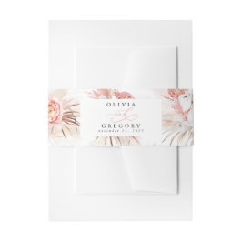 Blush Pink Textured Modern Minimal Hochzeit Einladungsbanderole