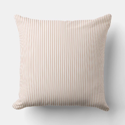 Blush Pink Ticking Strip Kissen (Vorderseite)