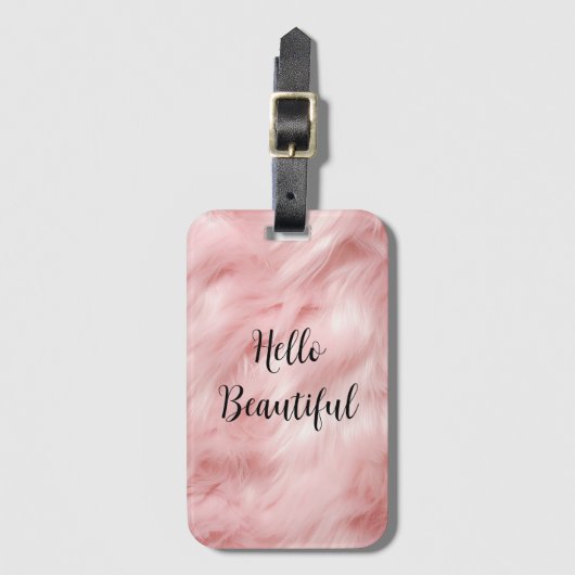 Blush Pink Tierfett Gepäckanhänger (Vorderseite Vertikal)