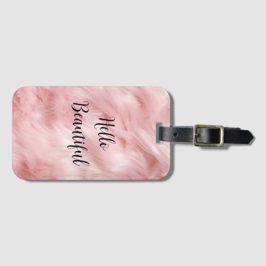 Blush Pink Tierfett Gepäckanhänger (Vorderseite (Horizontal))