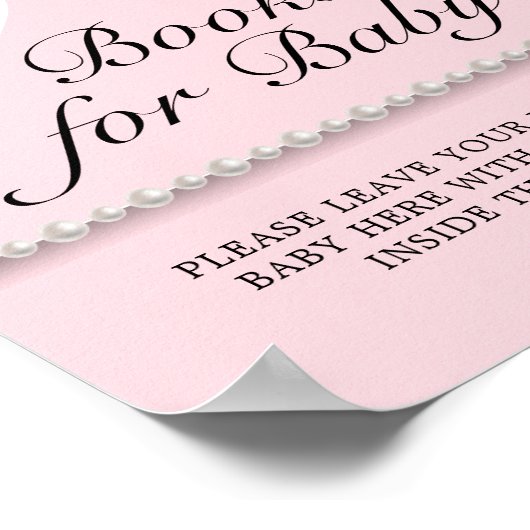 Blush Pink Tiffany Babydusche Zeichenbücher für Ba Poster (Ecke)