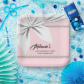 Blush Pink Tiffany Pearls Extravagantes Party Tabl Pappteller (Party)