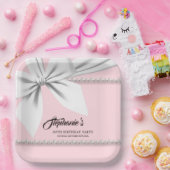 Blush Pink Tiffany Pearls Extravagantes Party Tabl Pappteller (Party)