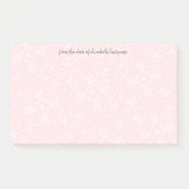 Blush Pink Tile Muster mit grauem Skriptnamen Post-it Klebezettel (Vorderseite)