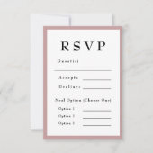 Blush Pink Timeless Wedding RSVP Karte (Vorderseite)