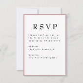 Blush Pink Timeless Wedding RSVP Karte (Rückseite)