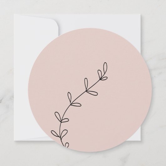 Blush Pink Tiny Boho Blume Minimal Babydusche Einladung (Rückseite)
