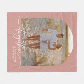 Blush Pink Together Typography Couple Valentine Fleecedecke (Vorderseite (Horizontal))