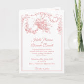 Blush Pink Toile de Jouy Paris Wedding Invitation Einladung (Vorderseite)