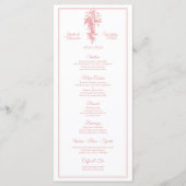 Blush Pink Toile de Jouy Wedding Menu Card Menükarte (Vorderseite)