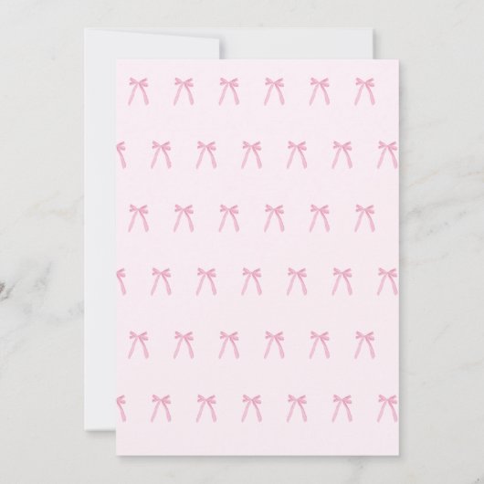 Blush Pink trendy Bow Ribbon Coquette Sweet 16 Einladung (Rückseite)