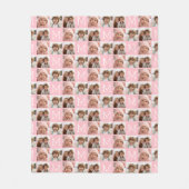 Blush Pink Trendy FotoCollage mit Monogramm Fleecedecke (Vorderseite)
