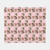Blush Pink Trendy FotoCollage mit Monogramm Fleecedecke (Vorderseite (Horizontal))